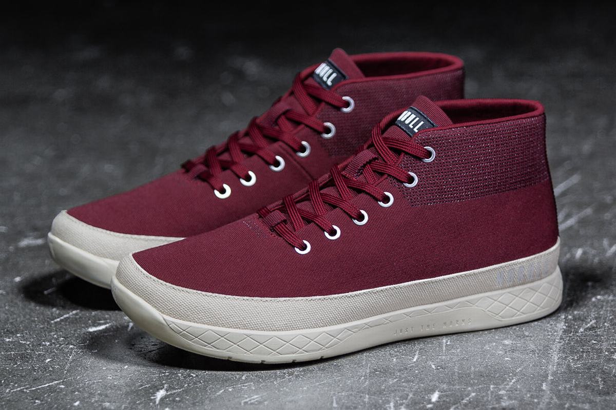 Nobull Canvas Mid Men's Trainers Dark Red | Australia (YU3682)